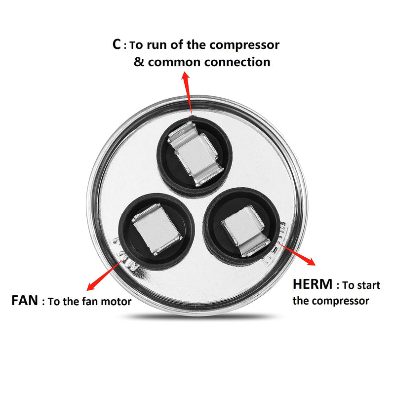 [AUSTRALIA] - Boffdock 45+5 MFD Capacitor ±5% 45/5 uF 370/440 VAC CBB65 Round Dual Run Capacitor for Air Conditioner,Heat Pump Condenser,Fan Start- 5 Years Warranty 45+5UF-370/440V 