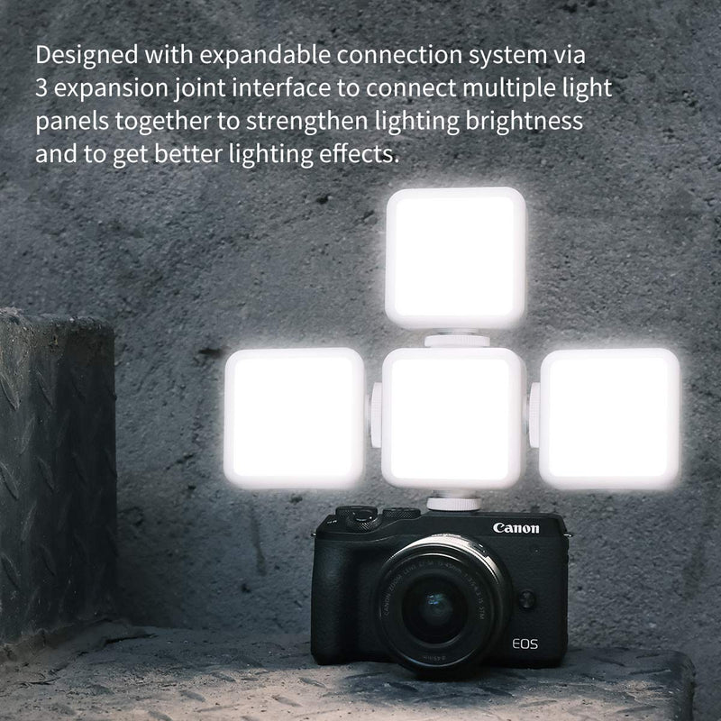 ULANZI VL49 2000mAh LED Video Light w 3 Cold Shoe, Rechargeable Soft Light Panel for DJI OSMO Mobile 3 Pocket Zhiyun Smooth 4 Sony RX100 VII Canon G7X Mark III A6400 6600 Camera GoPro 10 9 8 Vlogging White