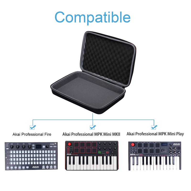 XANAD Hard Protective Case for Akai Professional MPK Mini MKII & MK3 & MPK Mini Play | 25-Key Ultra-Portable USB MIDI Drum Pad & Keyboard Controller