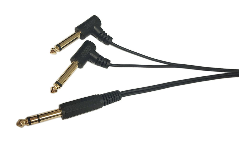 [AUSTRALIA] - 6.35mm Audio Cable,Gold Plated 6.35mm 1/4" Male TRS Stereo to Dual 2 x 6.35mm 1/4" Male TS Mono 90 Degree Right Angle Y Splitter Audio Cable,SinLoon for Studios, Pro Sound, DJ's(10 feet,6.35Y) 