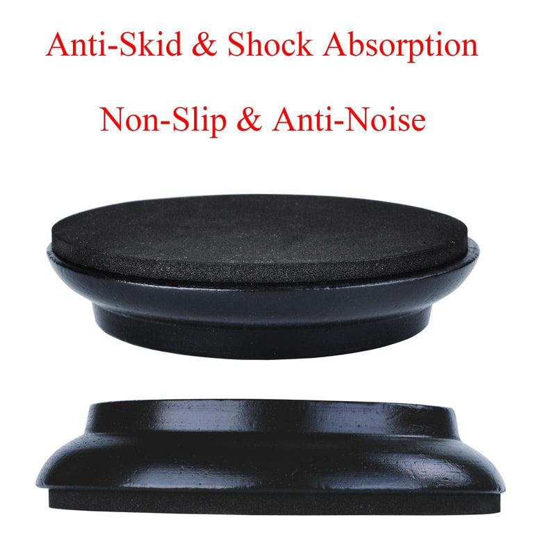 QJFCare 4Pcs Piano Caster Cups Grand Upright Piano Wheels Feet Floor Protectors, Solid Wood Casters Cups Wood Sliders Caster Pads with Non-Slip & Anti-Noise Foam Set of 4, Black