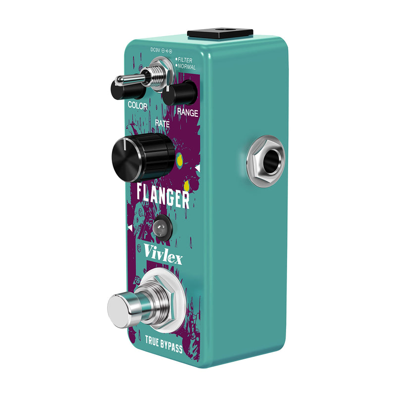 Vivlex LEF-312 Flanger Guitar Effects Pedal Mini Analog Flange Pedal for Electric Guitar with True Bypass Full Metal Shell