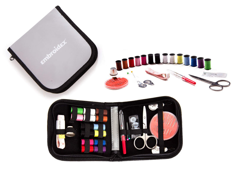 Embroidex Sewing Kit for Home, Travel & Emergencies - Filled with Quality Notions Scissor & Thread - Great Gift