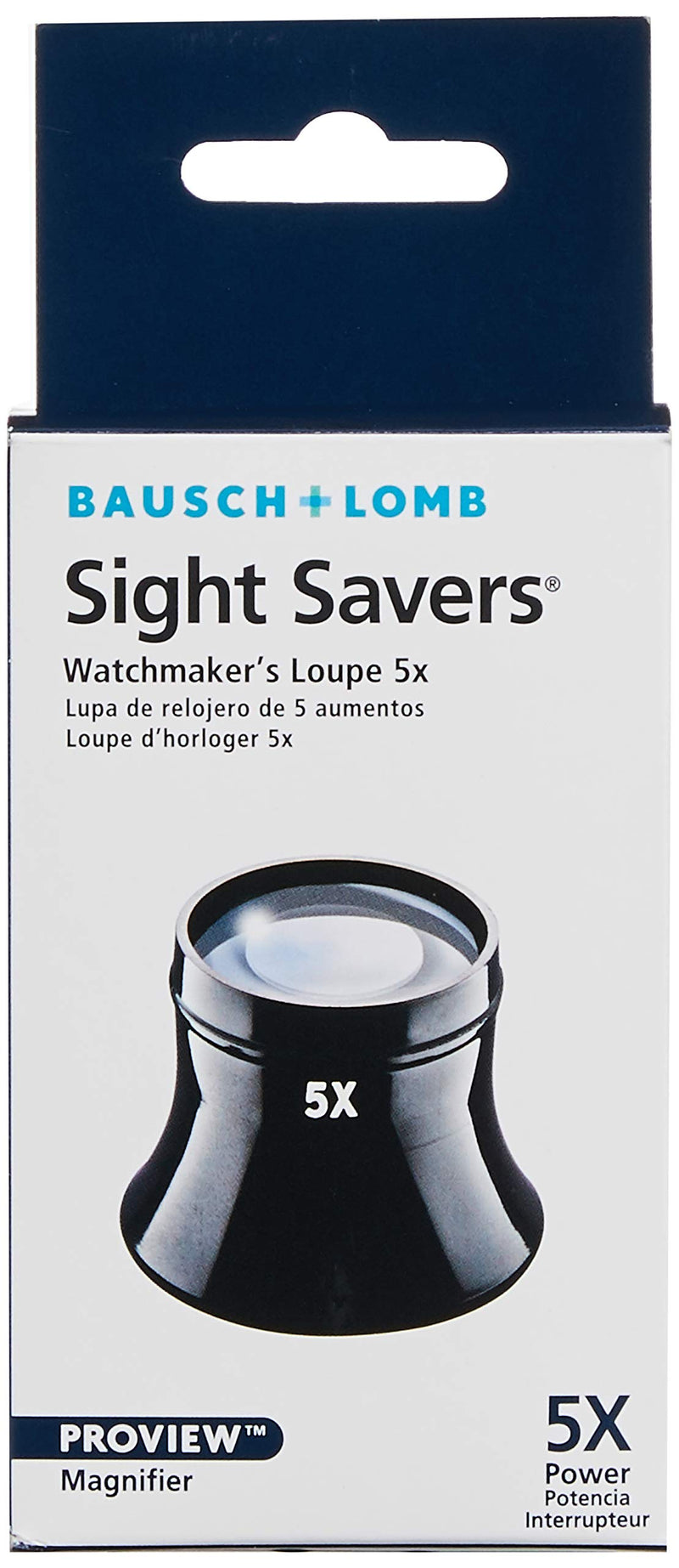 Loupe by Bausch & Lomb, 5x Watchmaker Loupe, Sight Savers, Black 1 Count (Pack of 1)