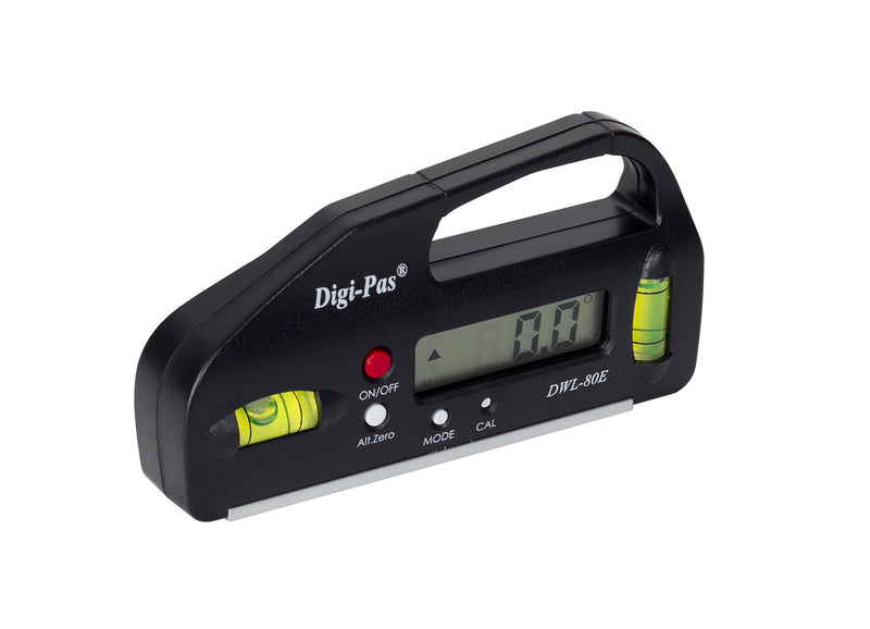 DigiPas DWL80E Pocket Size Digital Level, Electronic Angle Gauge, Protractor, Angle Finder, Bevel Gauge, 0.1°, 4 inch 1-(Pack)