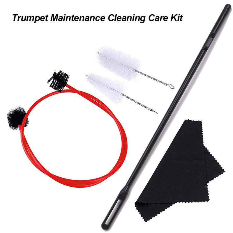 5 Pieces Trumpet Cleaning Care Kit Trumpet Mouthpiece Brush Valve Brush Flexible Brush with Cleaning Cloth Musical Instrument Maintenance Care Accessory