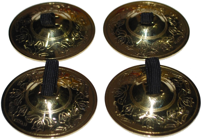 Wevez Belly Dancing Finger Zills Finger Cymbals 2 Pairs / 4 Pcs Golden