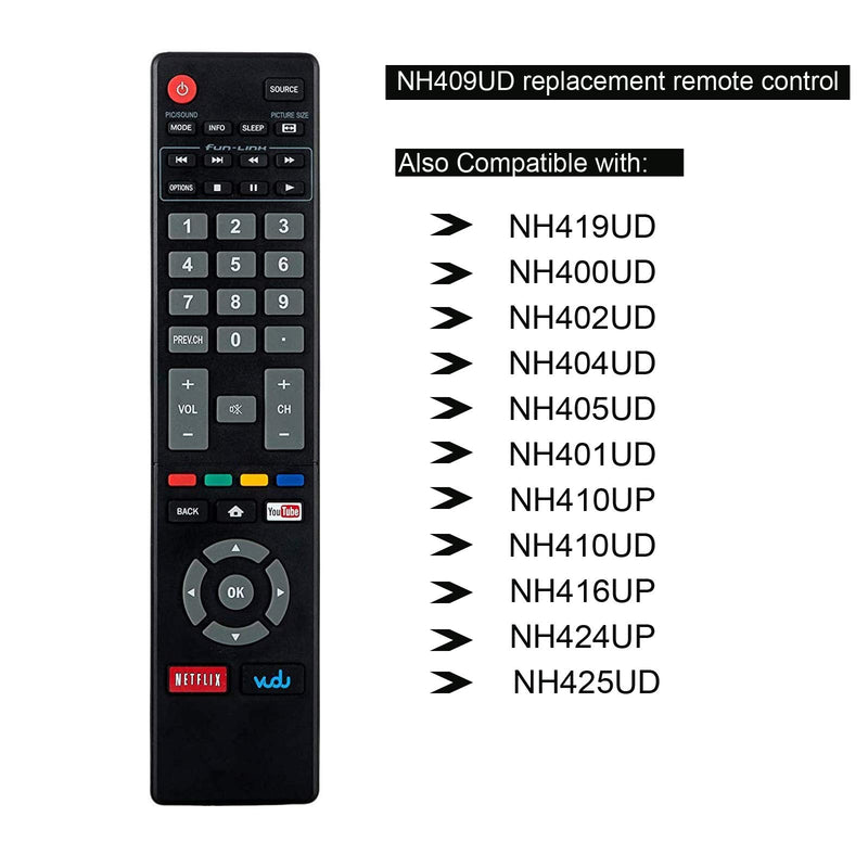 Yaotieci NH409UD Remote Control fit for Magnavox LED Smart HDTV TV 32MV304X 32MV304XF7 40MV324X 40MV336X 50MV314X 55MV314X 43MV314X 43MV314XF7