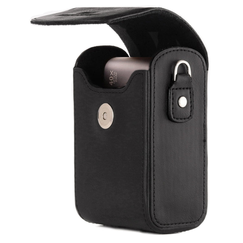 MegaGear Protective Black Leather Camera Case, Bag for for DSC-RX100 V, Panasonic Lumix DMC-ZS45, DMC-ZS50, Nikon Coolpix P340 Fix Lens, Canon PowerShot S120, Nikon Coolpix L28, DMC-TZ57, DMC-TZ70