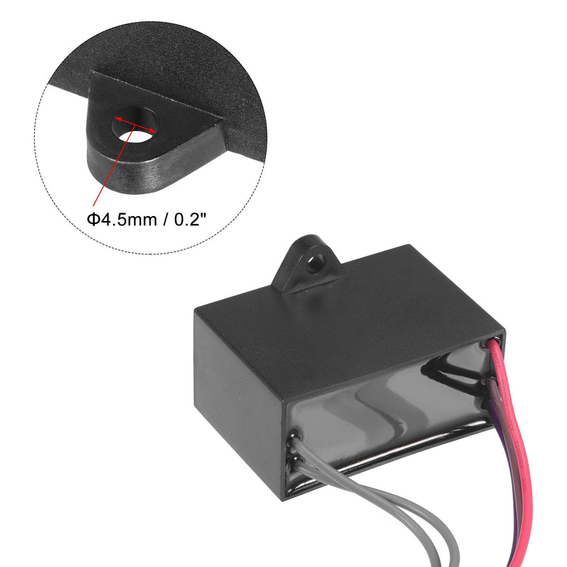 uxcell Ceiling Fan Capacitor CBB61 4/4.5/5uF 350V AC 5 Wires Metallized Polypropylene Film Capacitor 58x40x28mm for Electric Fan Pump Motor Generator