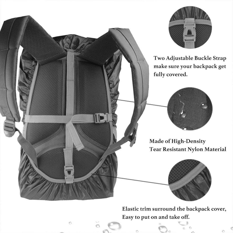 Frelaxy Waterproof Backpack Rain Cover, Upgraded Triple Waterproofing, Antislip Cross Buckle Strap, Ultralight Compact Portable, for Hiking, Camping, Biking, Outdoor, Traveling Black S (For 15L-25L backpack )