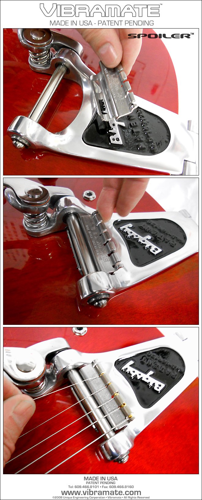 Vibramate String Spoiler For Bigsby Vibratos, Stainless Steel