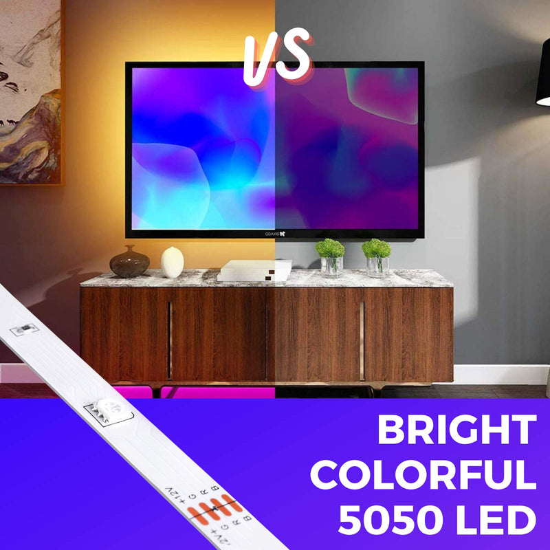 S USIFAR LED Strip Lights 50ft Color Changing RGB LED Lights Music Sync App Control Flexible LED Light Strips Kit with Remote for Bedroom Kitchen Room Ceiling Home Decoration