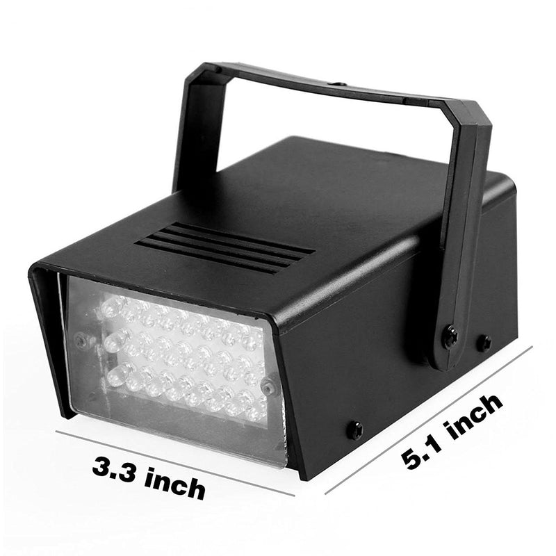 [AUSTRALIA] - ENUOLI Mini LED Strobe Light White Color with 24 Super Bright LED Variable Speed Control for Christmas Clubs Stage Light Effect DJ Disco Bars Parties Halloween (White Color) 