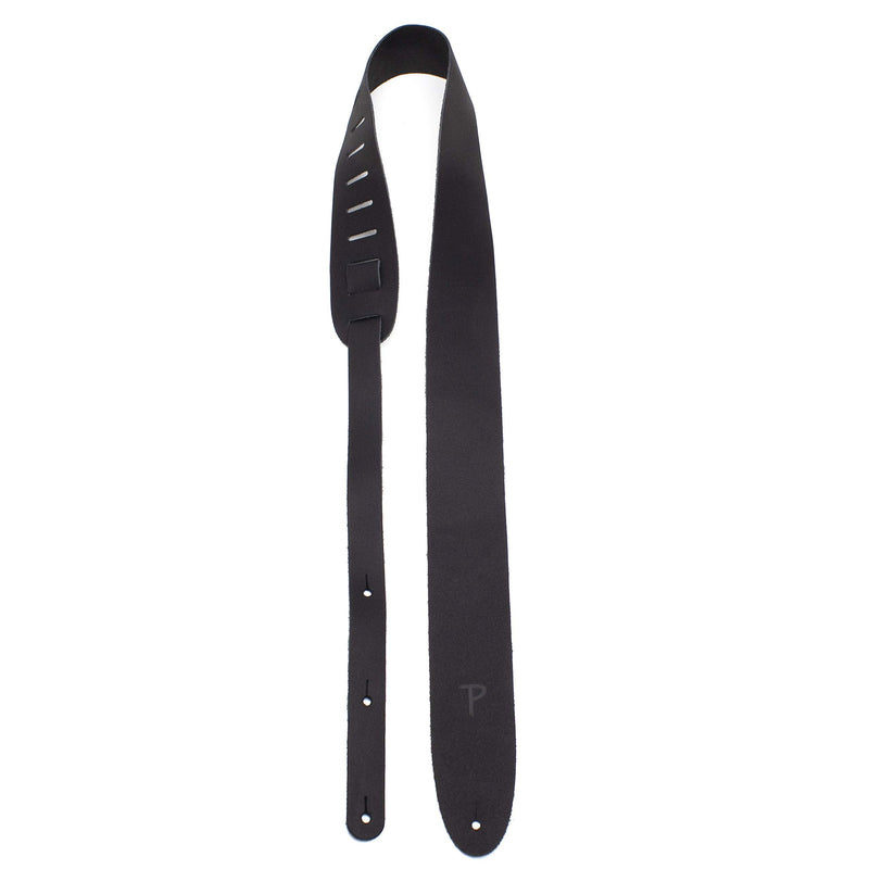 Perri’s Leathers Ltd.- Guitar Strap– Basic Leather- Adjustable- for Acoustic/Bass/Electric Guitars Black 2.5"
