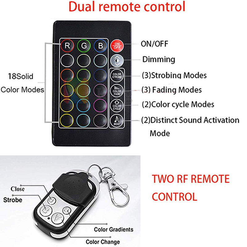 [AUSTRALIA] - NBWDY Universal 18 Kinds of Color Dual IR/RF Wireless Remote Control Led RGB Controller for Motorcycle bike led accent strip light kit 