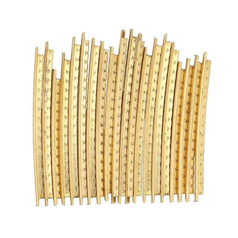 Drfeify 20Pcs Guitar Fret Wires, Brass Copper Guitar Fret Wire for Folk Wood Guitars Replacement Parts