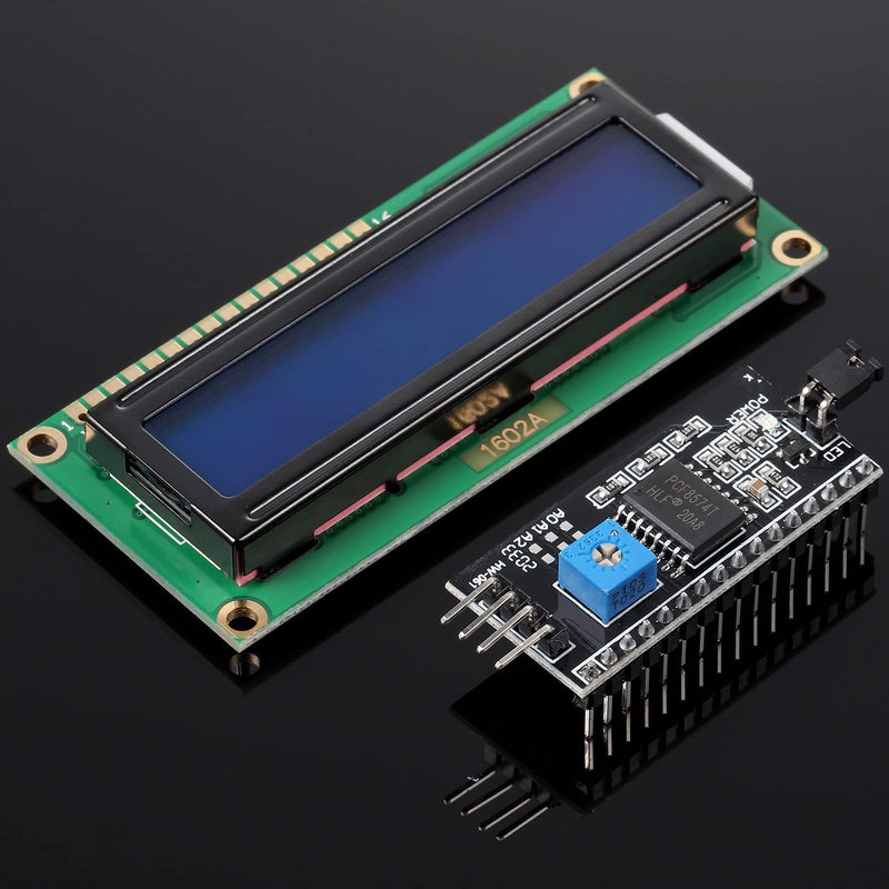 Weewooday 8 Pieces IIC/ I2C/ TWI LCD Serial Interface Adapter and LCD Module Display Backlight Compatible with Arduino R3 MEGA2560 (Blue,LCD 1602 16 x 2) LCD 1602 16 x 2 Blue