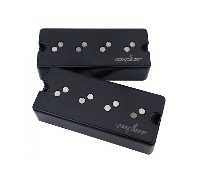 [AUSTRALIA] - Guyker Double Noise Reduction Pickups Split Coil Humbucking 4 String Bass Pickups Bridge + Neck Alnico Black, GK-DB4N 