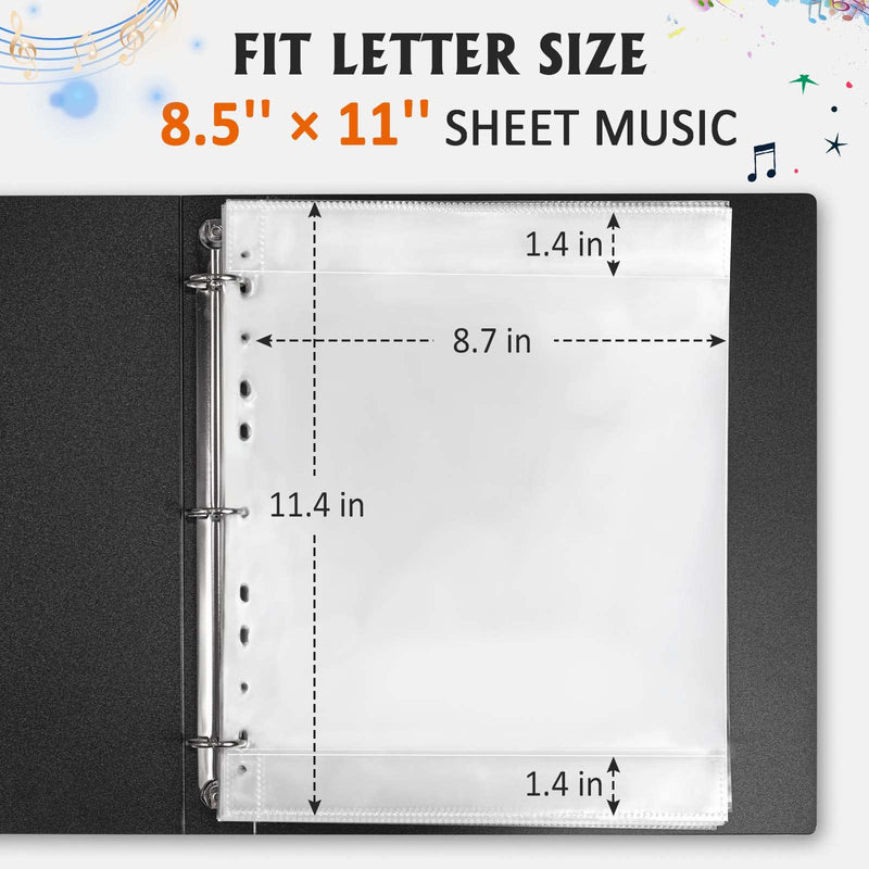 [AUSTRALIA] - Sheet Music Folder, Letter Size Music Binder, 80 Pages Capacity, Writable Choir Folder, Fit 8.5 x 11 Paper, Black 