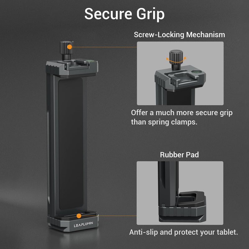 Leaplumin Ipad 12.9 Tripod Mount Adapter, Aluminum Ipad Holder for Tripod Mount,Tablet Tripod Mount with 1/4" Screw,Universal Tripod Mount for Ipad,Compatible with Ipad Pro 12.9/11/10.5-(4.7"-12.9")
