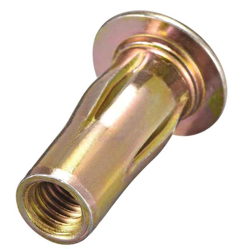 uxcell Multi-Grip Rivet-Nut, M8 Pre-Bulbed Shank Carbon Steel Color-Zinc-Plated Flat Head Threaded Insert Nut 25Pcs