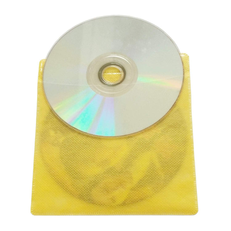 [AUSTRALIA] - HAPLIVES CD/DVD/BluRay Sleeves,Double-Sided Refill Plastic Sleeve for CD and DVD Storage Binders,100 Pack (Yellow) Yellow 