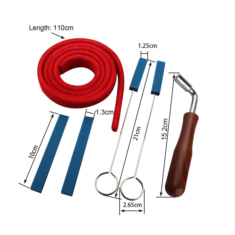 Futheda Piano Tuning Kit Professional Piano Tuner Piano Tuning Tools Including 1 L Shaped Tuning Hammer, 1 Vocal Band, 2 Damper, 2 Damper with Handles Piano Fastening Tool