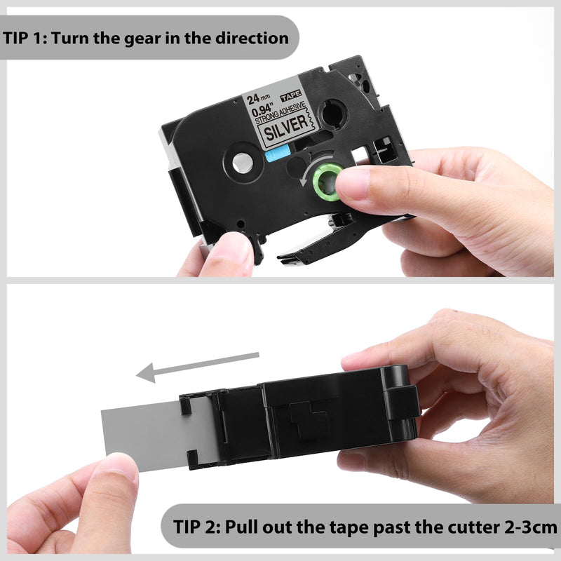 Label KINGDOM TZe-S951 24mm Silver Extra Strength Adhesive Tape Replacement for Brother TZeS951 Black on Silver TZe Tape 24mm 0.94 Strong Adhesive Tape for PTD600 PTP710BT PT2730, 3-Pack 24mm (1")