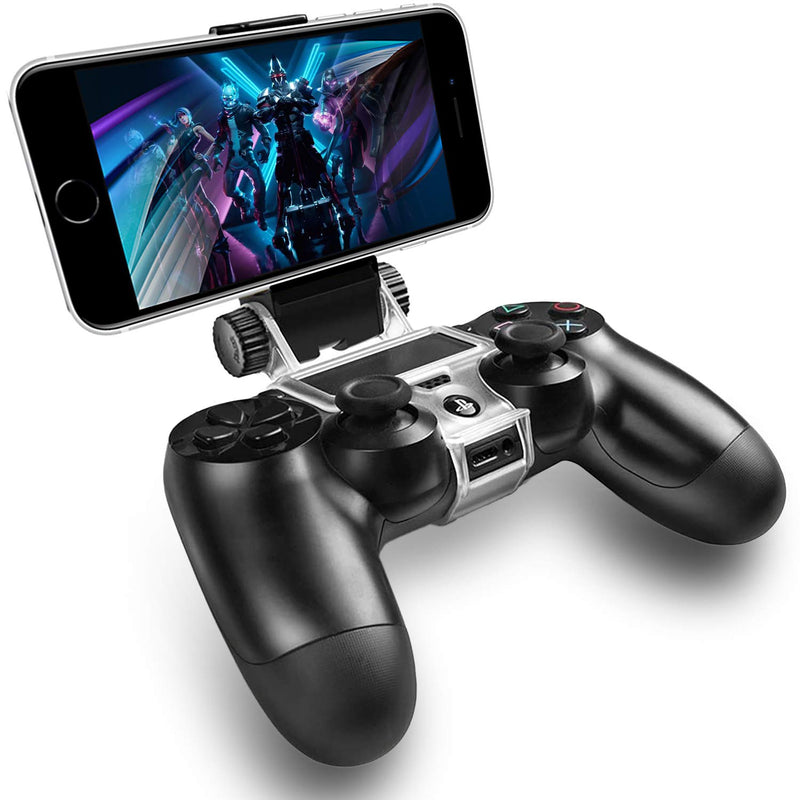 PS4 Controller Phone Mount, ADZ PS4 Phone Mount Smart Clip for PS4 Dualshock 4 Controller Compatible with iPhone, Android and PS4 Remote Play