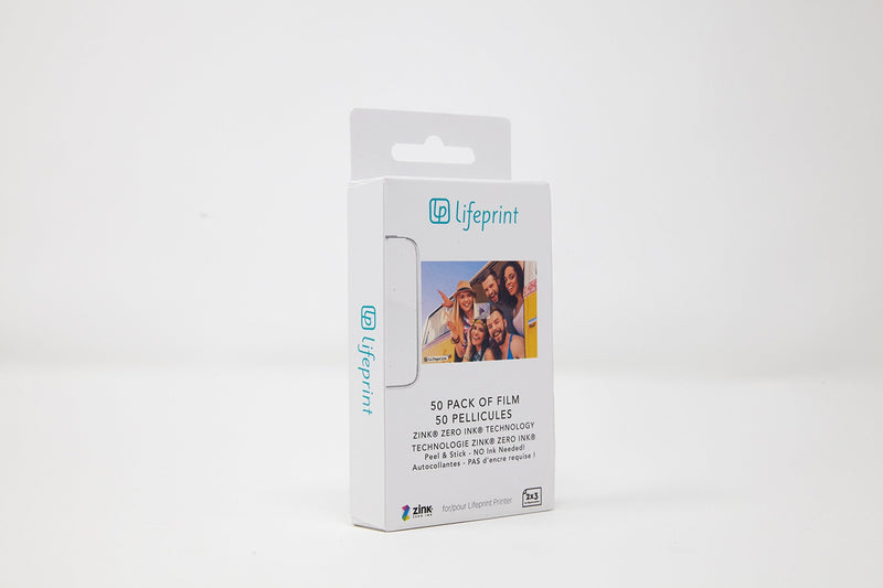 Lifeprint 50 pack of film for Lifeprint Augmented Reality Photo AND Video Printer. 2x3 Zero Ink sticky backed film 50-pack