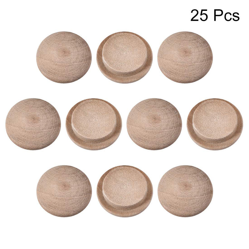 uxcell Wood Button Top Plugs 9/16 Inch Cherry Hardwood Furniture Plugs 25 Pack