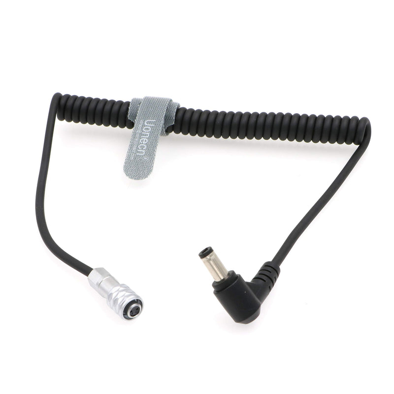 Uonecn Power Cable for Blackmagic Pocket Cinema Camera BMPCC 4K Weipu 2 pin Female to Right Angle DC Gold Mount V Mount Battery Coiled Cable