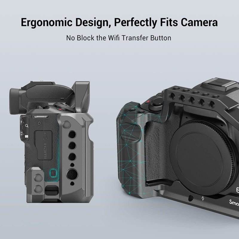 SmallRig M50 /M50 II /M5 Cage (Upgraded) , Aluminum Alloy Video Film Movie Making Rig with Integrated Grip and NATO Rail for Canon M50 /M50 II /M5 2168C M50 and m5 cage