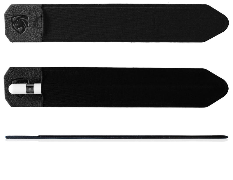 Apple Pencil 1 & 2 Holder Sticker - Peel N Stick Elastic Stylus Pocket - ZUGU CASE (Black) Black