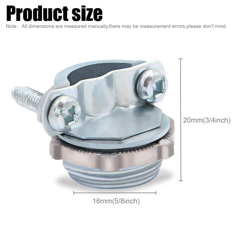 [AUSTRALIA] - Fuzbaxy12pcs Clamp Type Cable Connectors for Metallic Conduit Protect Cables Silver (1/2 Inch-6pcs,3/4 Inch-6pcs) 1/2 Inch and 3/4 Inch 