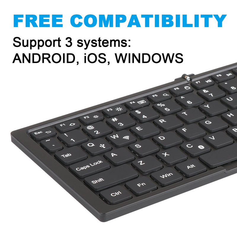 Foldable Bluetooth Keyboard, Portable Bluetooth Keyboard for iOS, Android, Windows, PC, Tablets and Smartphone