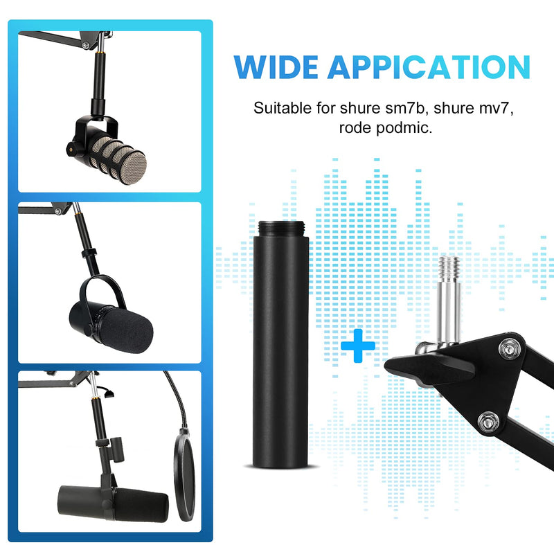 Mic Stand Extension, 5/8" Female to 5/8" Male Microphone Extension Tube for Desk Stands by YOUSHARES(3.15 in)