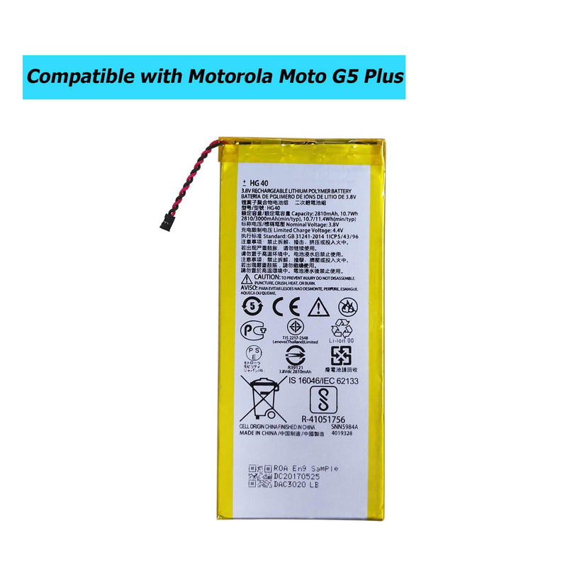 E-YIIVIIL HG40 Replacement Battery Compatible with Motorola Moto G5 Plus XT1684 XT1685 XT1687 SNN5984A with Tools