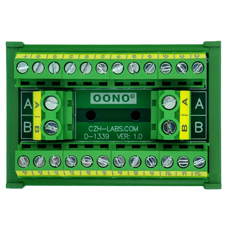 [AUSTRALIA] - OONO DIN Rail Mount 30A/300V 2x12 Position Screw Terminal Block Distribution Module. 