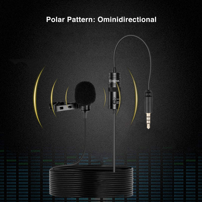 [AUSTRALIA] - ­Omnidirectional Lavalier Lapel Microphone BOYA by-M1 with Easy Clip On System ­for Canon Nikon Sony DSLR Cameras,iPhone,Android,Samsung, for Podcast Recording Interview Video 