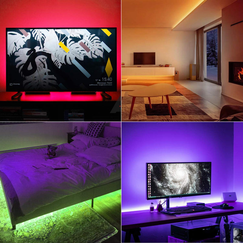 [AUSTRALIA] - LED TV Backlight, 2.0M/6.56ft USB TV Backlights with 16 Colors and 4 Modes for 40-60 inch HDTV/PC Monitor, SMD 3528 Bias Lighting with 17-Key Remote Control SL1 