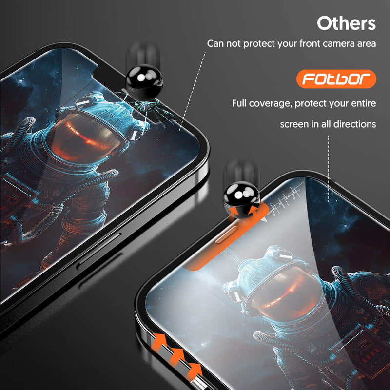 Fotbor for iPhone 12 Pro Screen Protector, iPhone 12 Screen Protector Tempered Glass [Shatterproof] Full Coverage w/Alignment Frame HD Clear Film for Apple iPhone 12 / iPhone 12 Pro 6.1 Inch - 3 Pack Clear-6.1 Inch