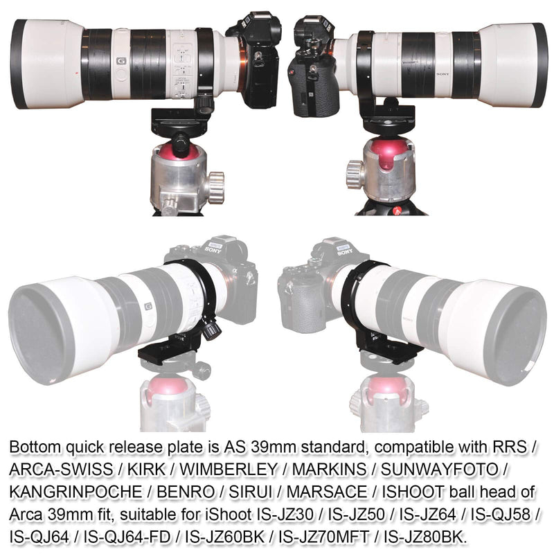 Latest Metal Lens Support Collar Tripod Mount Ring for Sony FE 70-200mm f/4 G OSS SEL70200G -Bottom is Camera Quick Release Plate