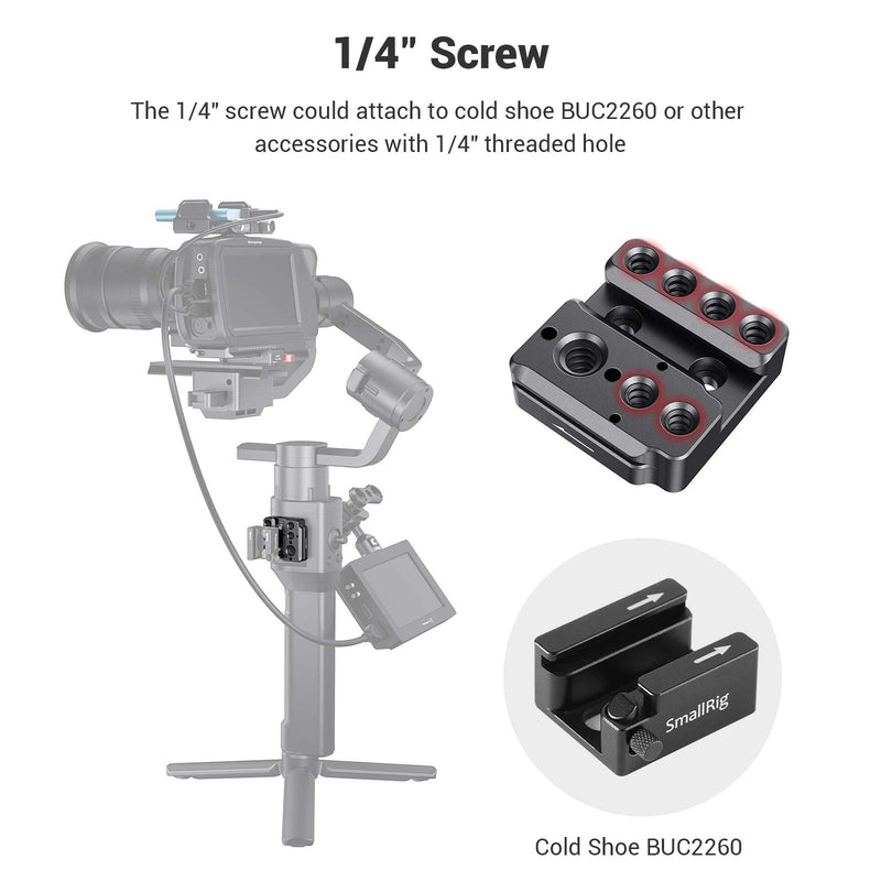 SMALLRIG Monitor Mount Holder for DJI Ronin S & Ronin SC Gimbal Accessories Mounting Plate, w/ 1/4” Thread 3/8” Locating Hole NATO Rail for Magic Arm Handle - 2214 1pc