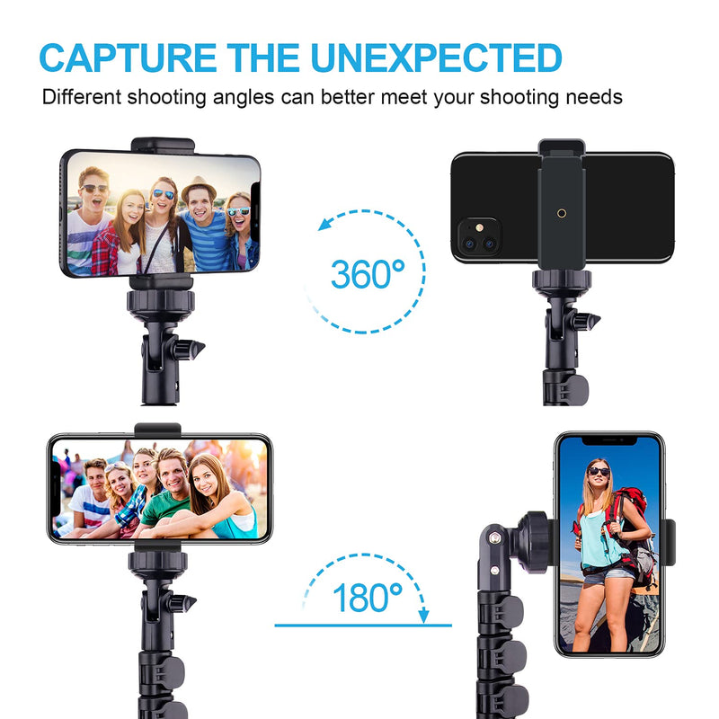 Phone Tripod, 63” iPhone Stand with Remote for Cell Phone, Tripod for iPhone 14 13 12 Pro Max/11/XR/X/8, Galaxy Note 8/S10 More