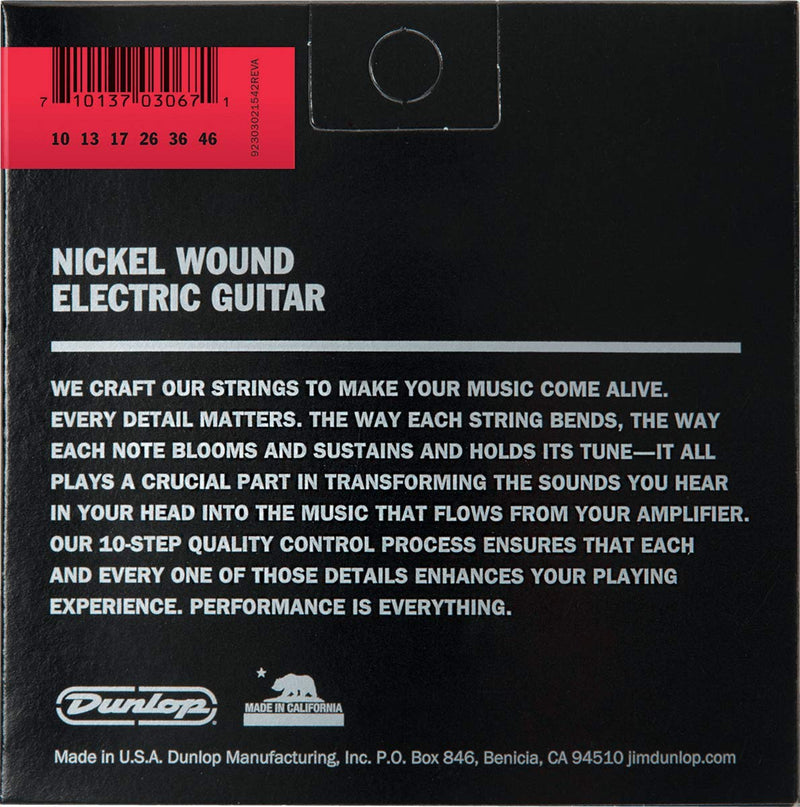 Dunlop 3PDEN1046 Nickel Wound Electric Guitar Strings, Medium, .010–.046, 3 Sets/Box 3-Pack