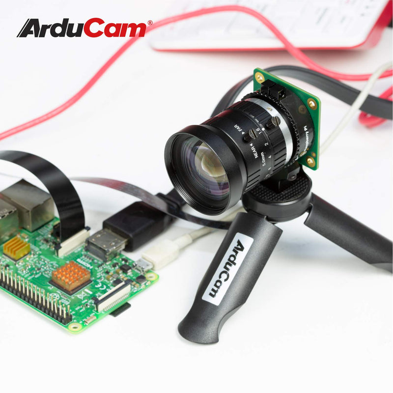 Arducam C-Mount Lens for Raspberry Pi HQ Camera, 5mm Focal Length with Manual Focus and Adjustable Aperture 5mm C-Mount Lens