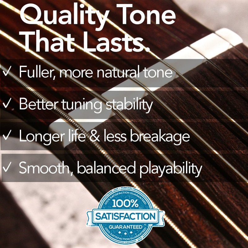 Stringjoy NB1050 Natural Bronze Acoustic Guitar Strings, (Extra Light Gauge - 10-50) Extra Light Gauge - 10-50