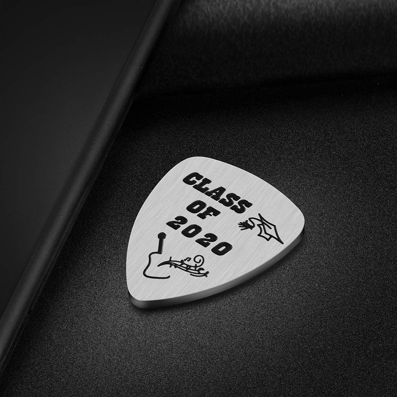Graduation Gift - Stainless Steel Class of 2020 Guitar Pick for Graduates Musician Gifts